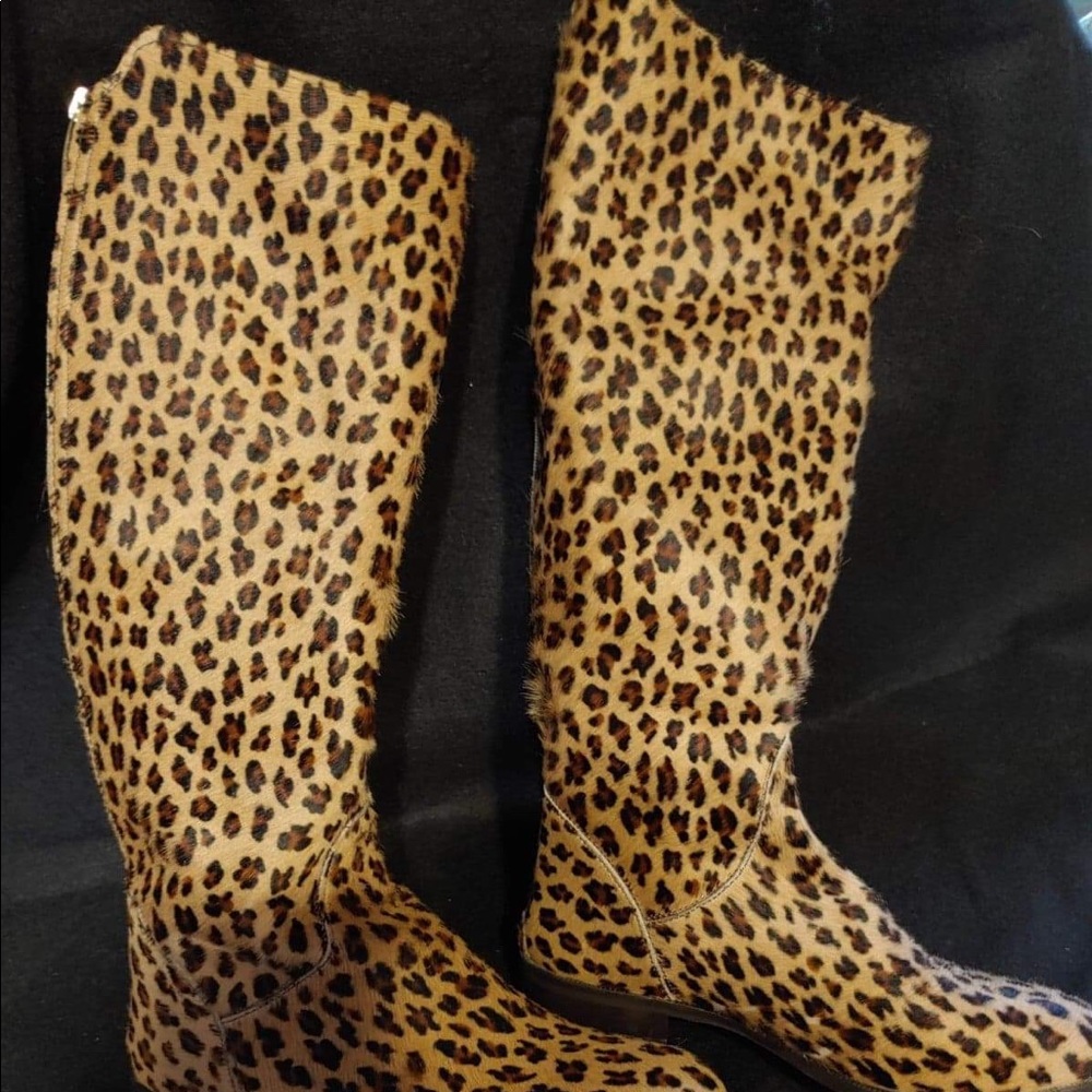 Italian made Leopard leather boots.